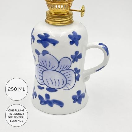 Brilagi - Lampe à pétrole MERLIN blanche/bleue