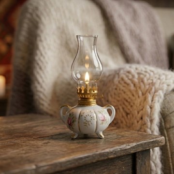 Brilagi - Lampe à pétrole MERLIN blanche/dorée