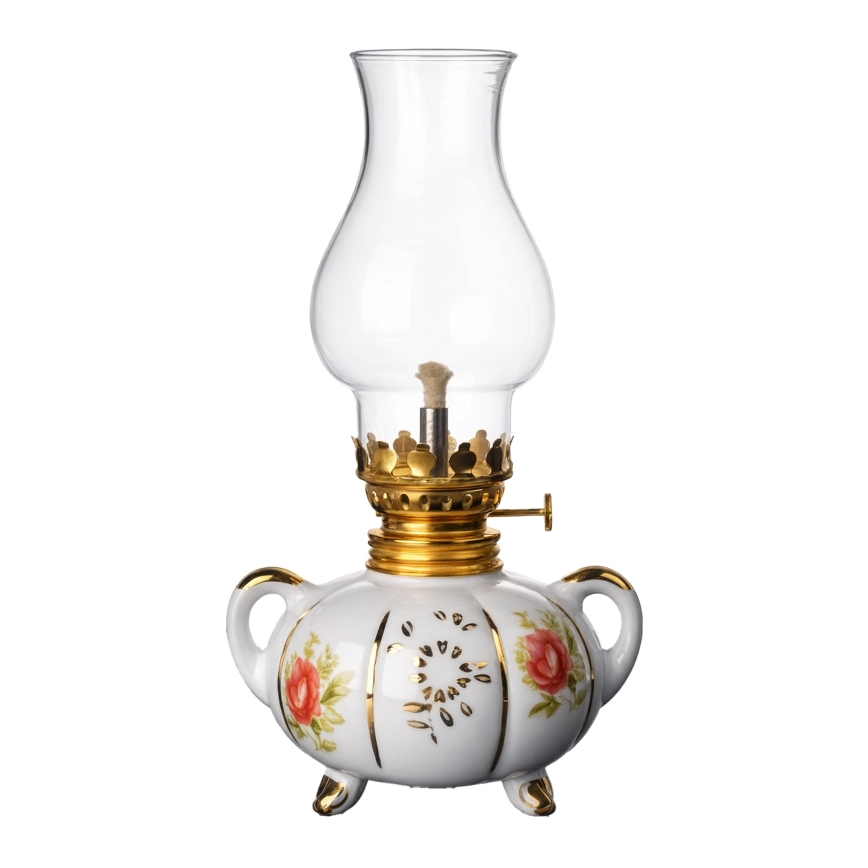 Brilagi - Lampe à pétrole MERLIN blanche/dorée