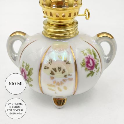 Brilagi - Lampe à pétrole MERLIN blanche/dorée