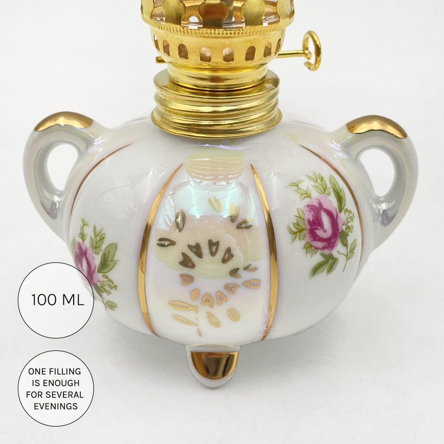 Brilagi - Lampe à pétrole MERLIN blanche/dorée