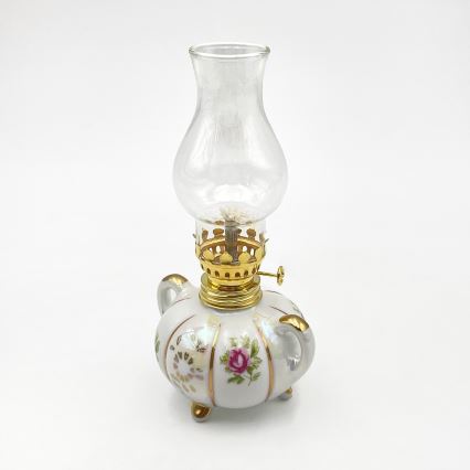 Brilagi - Lampe à pétrole MERLIN blanche/dorée
