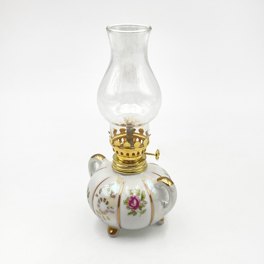 Brilagi - Lampe à pétrole MERLIN blanche/dorée