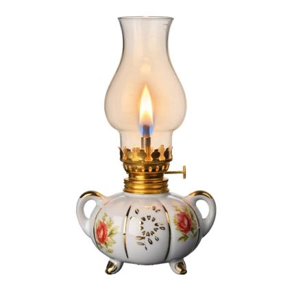 Brilagi - Lampe à pétrole MERLIN blanche/dorée