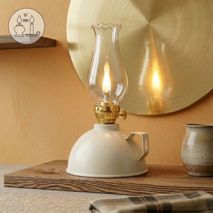 Brilagi - Lampe à pétrole MERLIN blanche