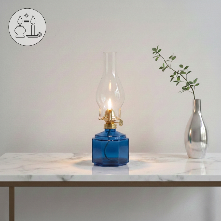 Brilagi - Lampe à pétrole MERLIN bleue