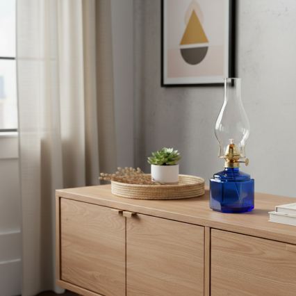 Brilagi - Lampe à pétrole MERLIN bleue