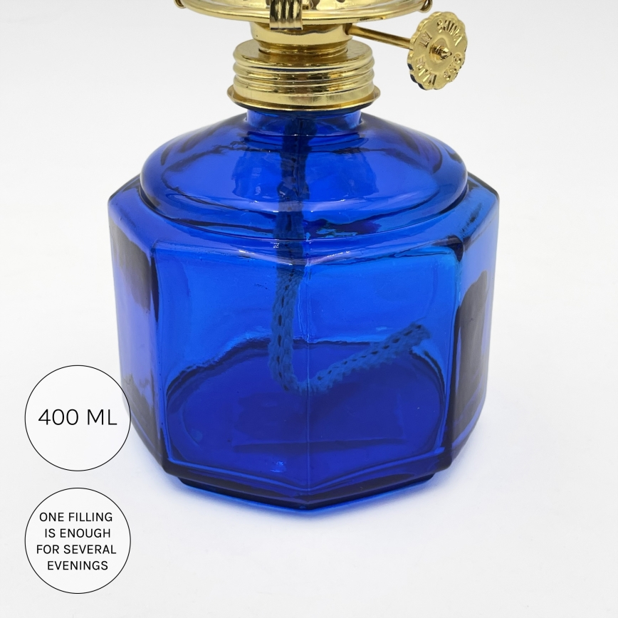 Brilagi - Lampe à pétrole MERLIN bleue