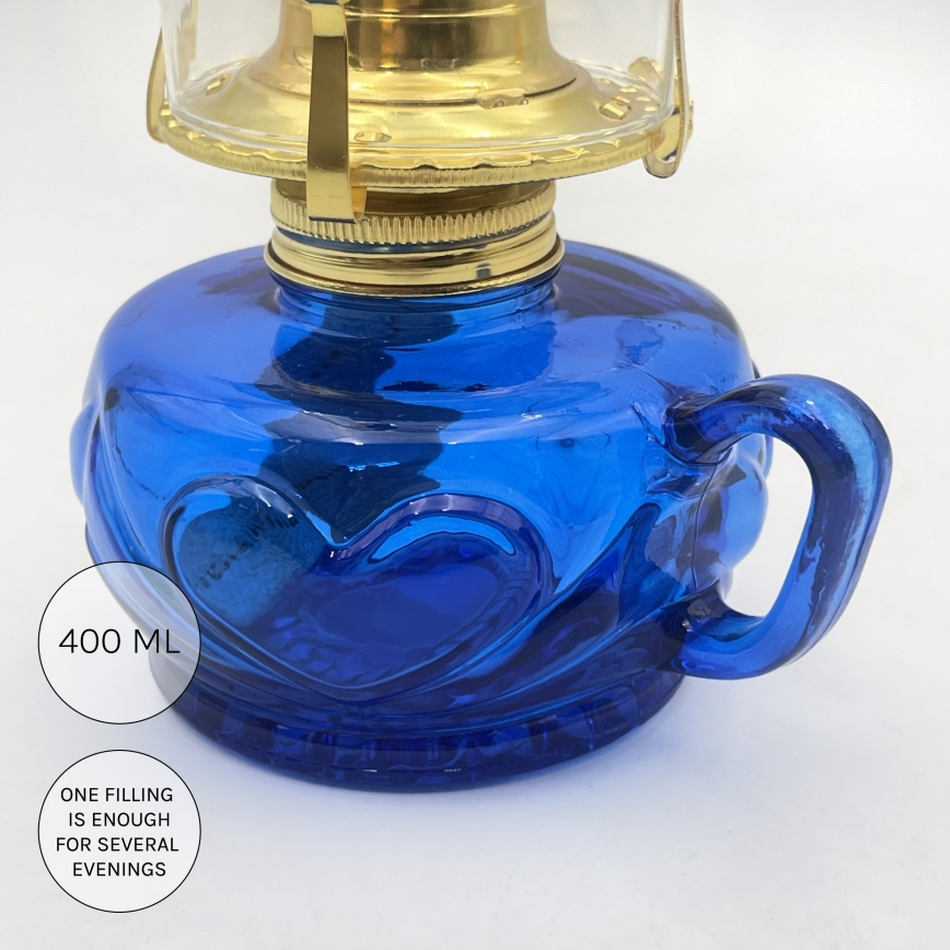 Brilagi - Lampe à pétrole MERLIN bleue