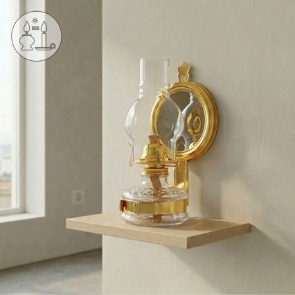 Brilagi - Lampe à pétrole MERLIN dorée brillante