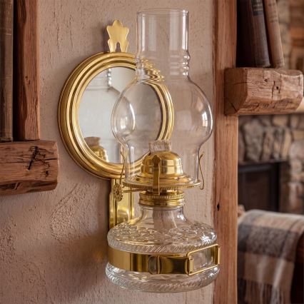 Brilagi - Lampe à pétrole MERLIN dorée brillante