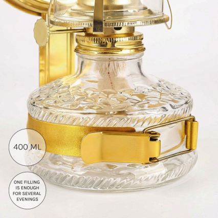 Brilagi - Lampe à pétrole MERLIN dorée brillante