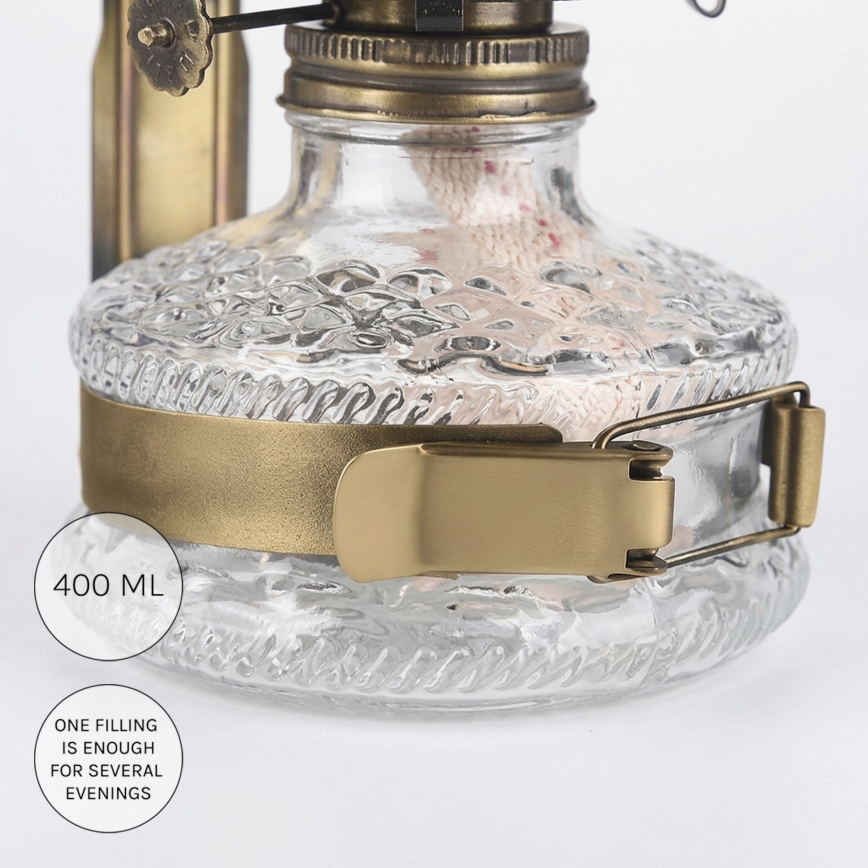 Brilagi - Lampe à pétrole MERLIN dorée/patinée