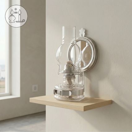Brilagi - Lampe à pétrole MERLIN finition chrome brillant