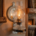 Brilagi - Lampe à pétrole MERLIN, finition chrome noir