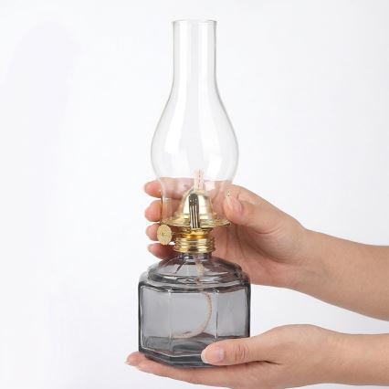 Brilagi - Lampe à pétrole MERLIN fumée/grise