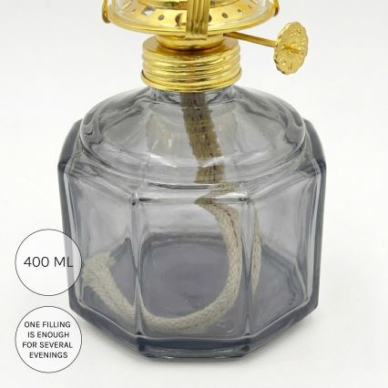 Brilagi - Lampe à pétrole MERLIN fumée/grise
