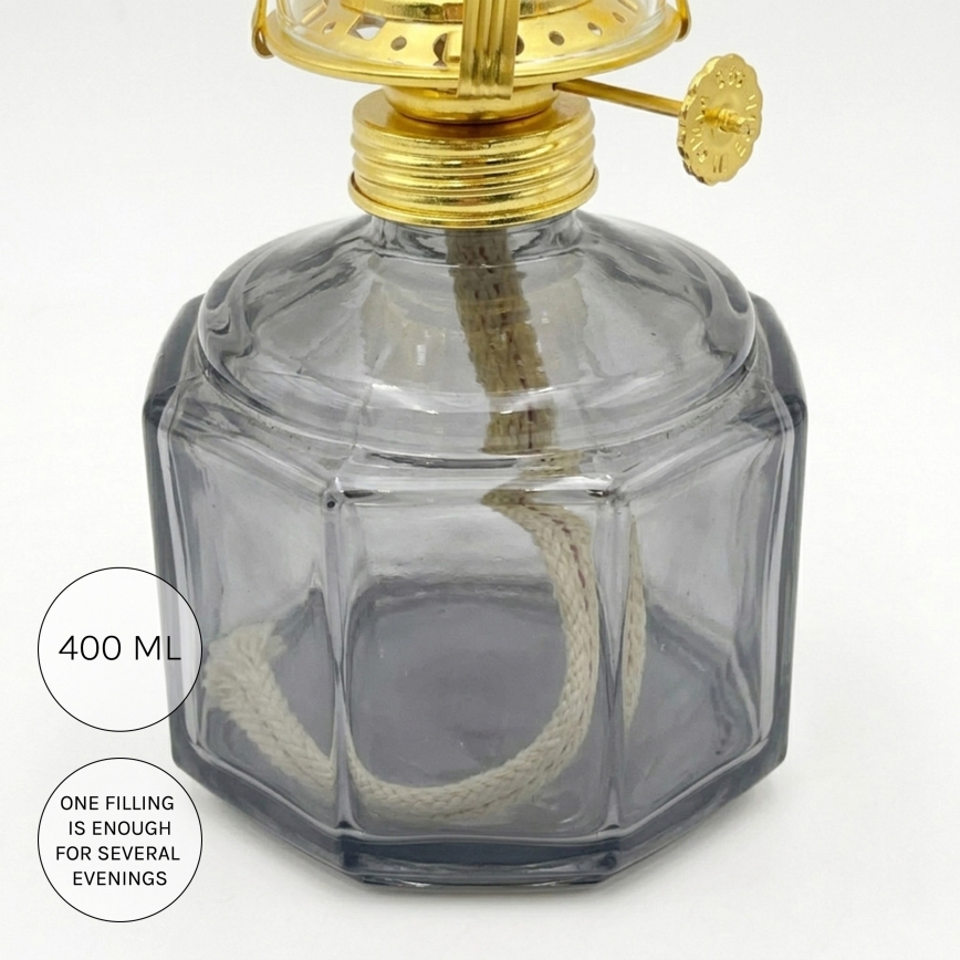 Brilagi - Lampe à pétrole MERLIN fumée/grise