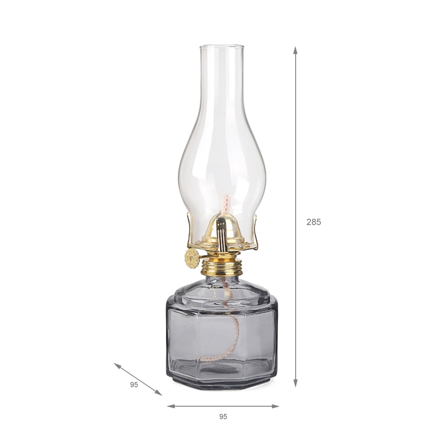 Brilagi - Lampe à pétrole MERLIN fumée/grise