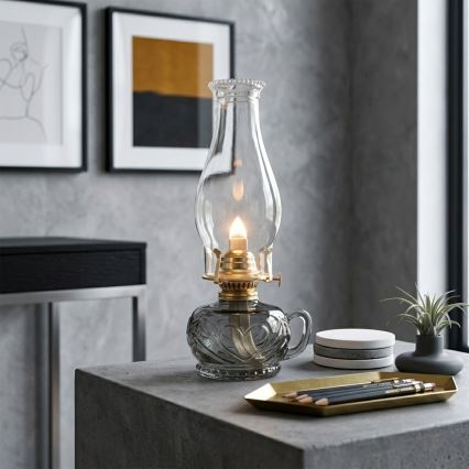 Brilagi - Lampe à pétrole MERLIN fumée/grise