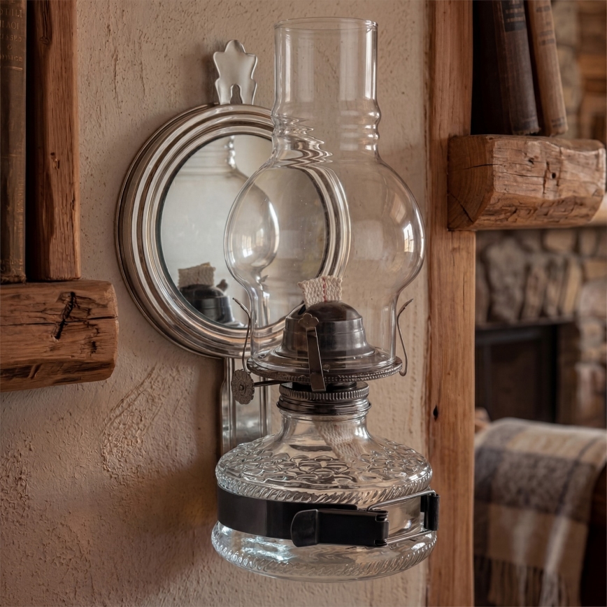Brilagi - Lampe à pétrole MERLIN noir chromé