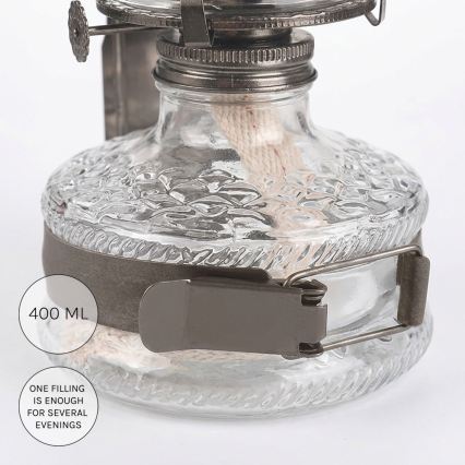 Brilagi - Lampe à pétrole MERLIN noir chromé