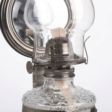 Brilagi - Lampe à pétrole MERLIN noir chromé