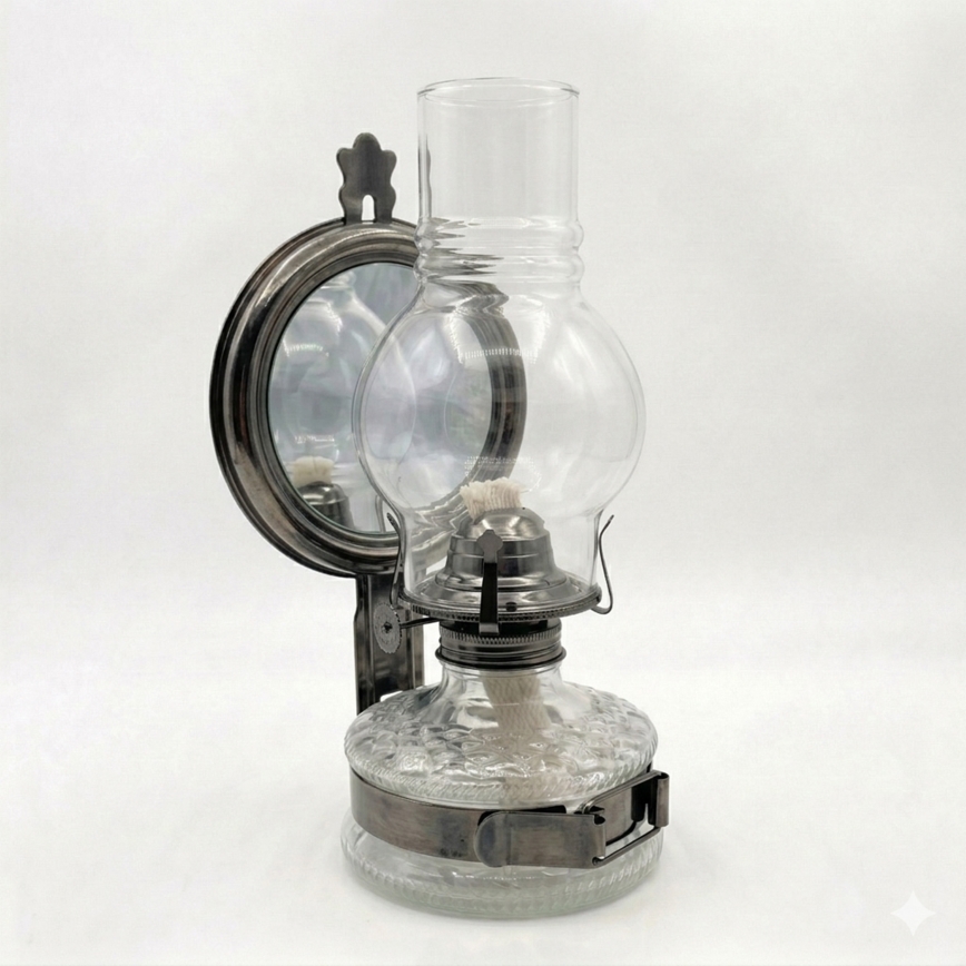 Brilagi - Lampe à pétrole MERLIN noir chromé