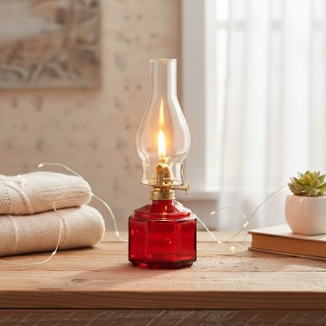 Brilagi - Lampe à pétrole MERLIN rouge