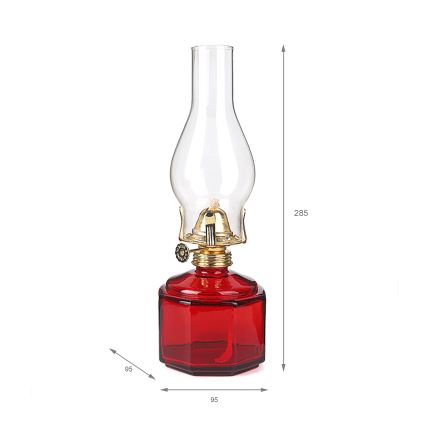 Brilagi - Lampe à pétrole MERLIN rouge