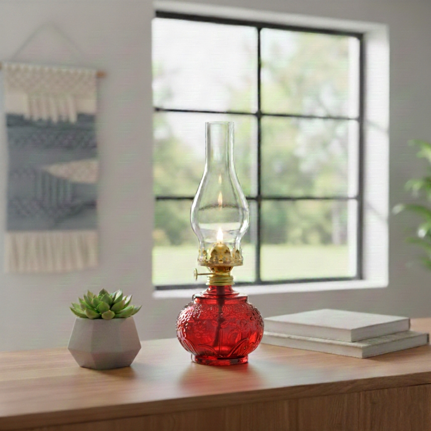 Brilagi - Lampe à pétrole MERLIN rouge