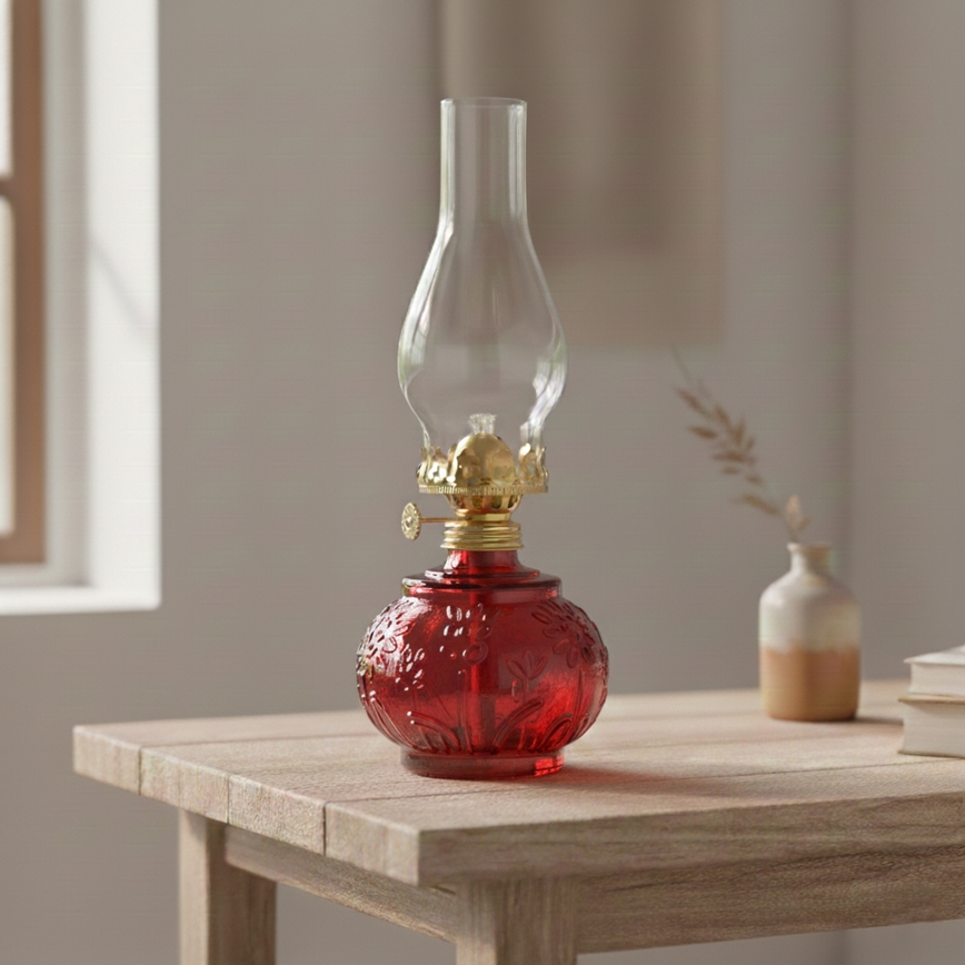 Brilagi - Lampe à pétrole MERLIN rouge