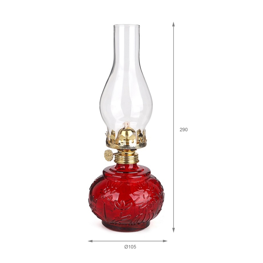 Brilagi - Lampe à pétrole MERLIN rouge