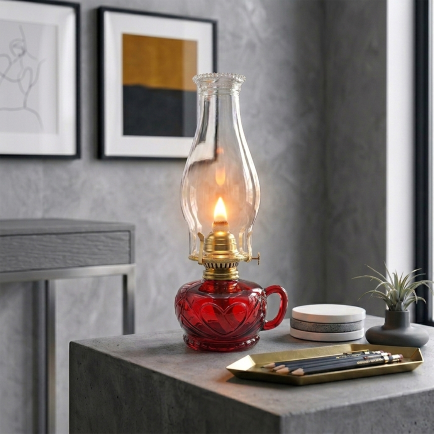 Brilagi - Lampe à pétrole MERLIN rouge