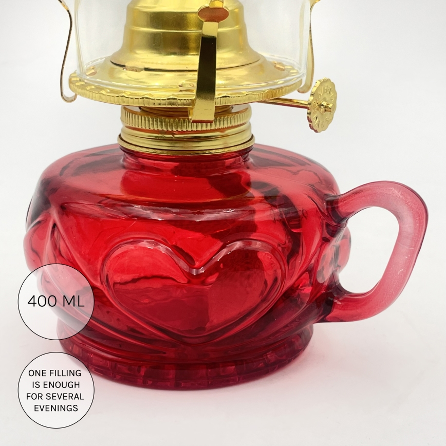 Brilagi - Lampe à pétrole MERLIN rouge
