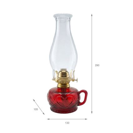 Brilagi - Lampe à pétrole MERLIN rouge
