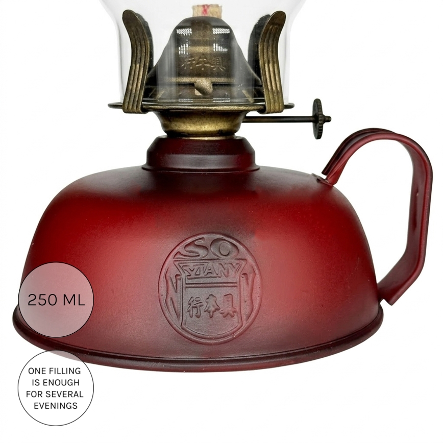Brilagi - Lampe à pétrole MERLIN rouge