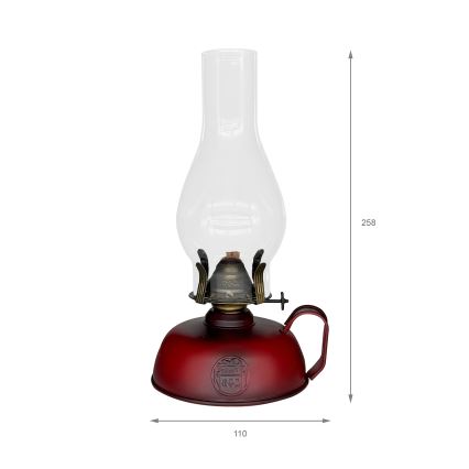 Brilagi - Lampe à pétrole MERLIN rouge