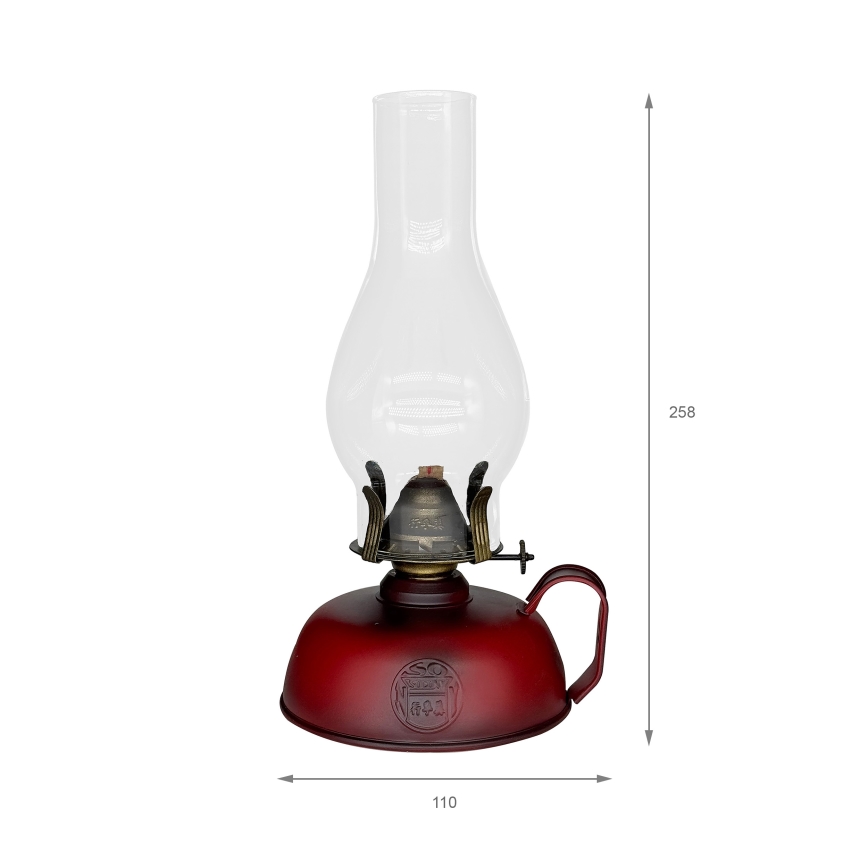 Brilagi - Lampe à pétrole MERLIN rouge
