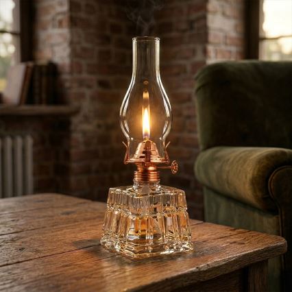 Brilagi - Lampe à pétrole MERLIN transparente/bronze/patinée