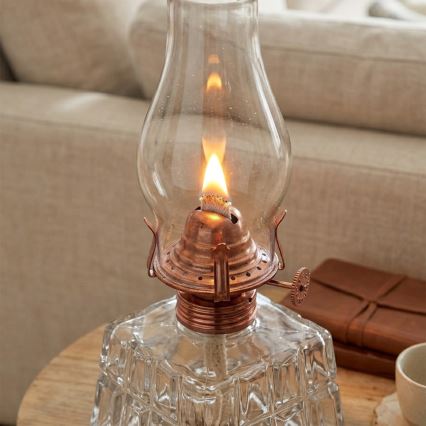 Brilagi - Lampe à pétrole MERLIN transparente/bronze/patinée