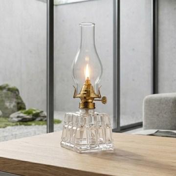 Brilagi - Lampe à pétrole MERLIN transparente/dorée