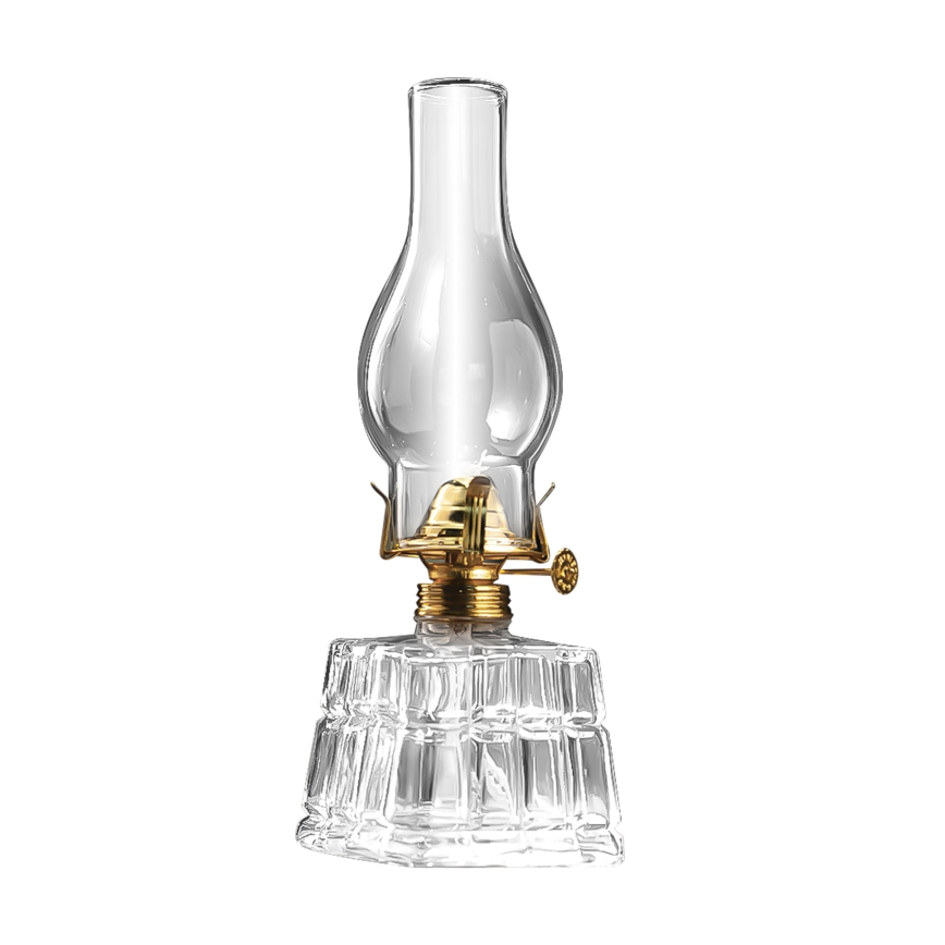 Brilagi - Lampe à pétrole MERLIN transparente/dorée