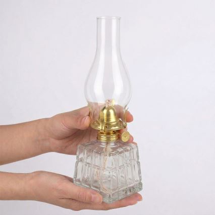 Brilagi - Lampe à pétrole MERLIN transparente/dorée
