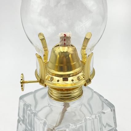 Brilagi - Lampe à pétrole MERLIN transparente/dorée