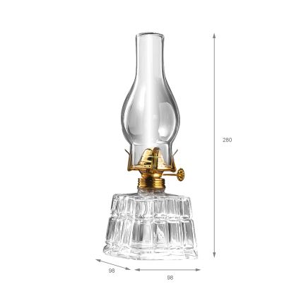 Brilagi - Lampe à pétrole MERLIN transparente/dorée