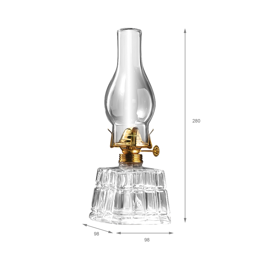 Brilagi - Lampe à pétrole MERLIN transparente/dorée