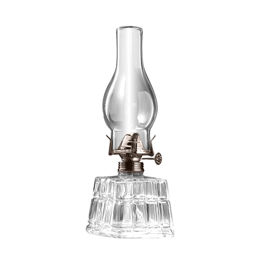 Brilagi - Lampe à pétrole MERLIN transparente/dorée/patinée