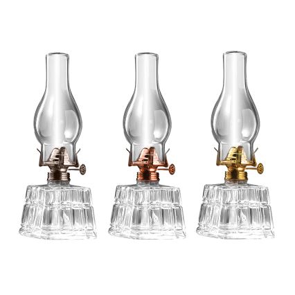 Brilagi - Lampe à pétrole MERLIN transparente/dorée/patinée
