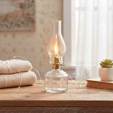 Brilagi - Lampe à pétrole MERLIN transparente